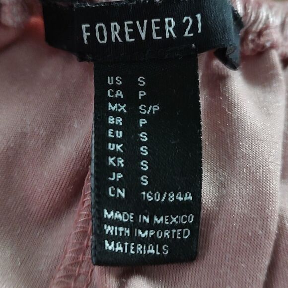 Forever 21 velour blush pink  off the shoulder crop top Sz S NWOT - Picture 4 of 4